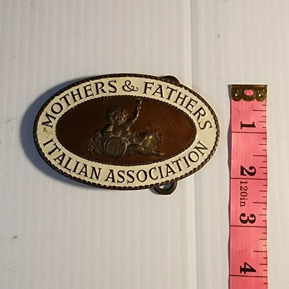 Mothers & Fathers Italian Association Sicily Belt Buckle Vintage Brass England